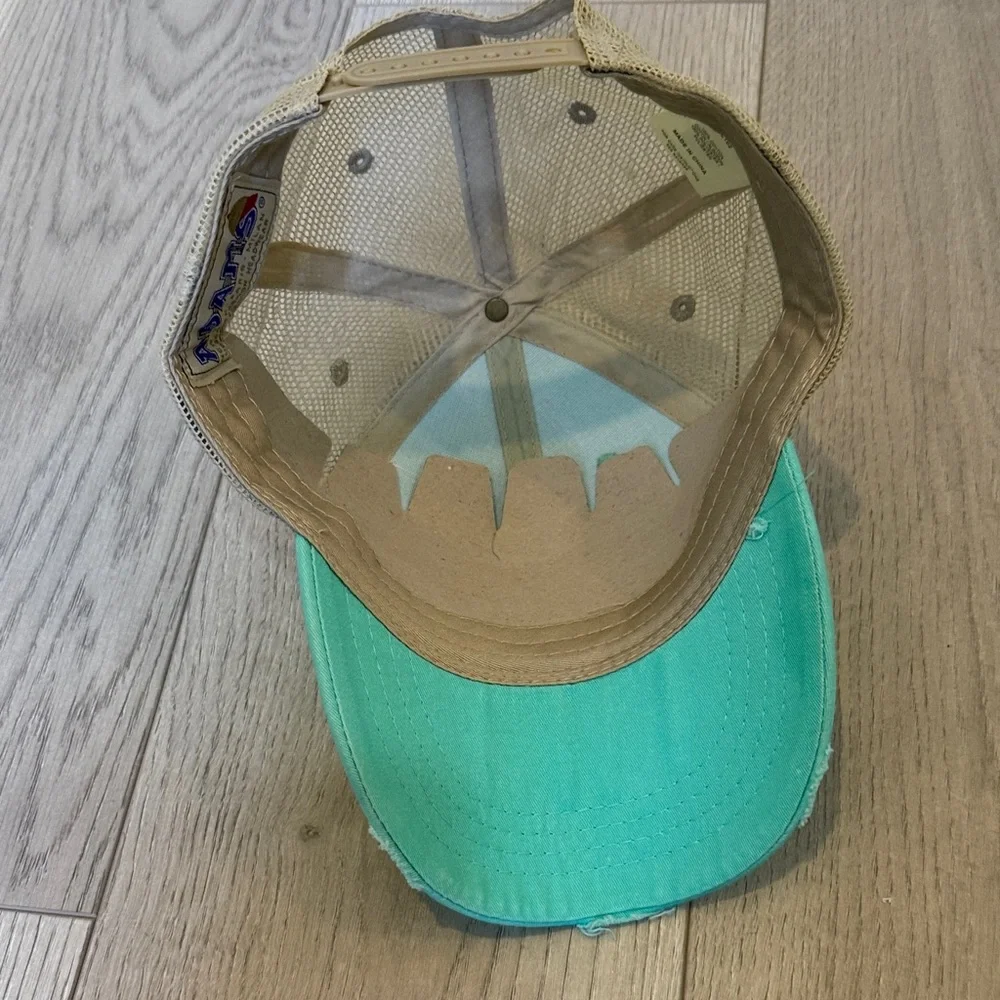 Arbonne Turquoise and Silver Mesh hat - Picture 3 of 6